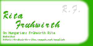 rita fruhwirth business card